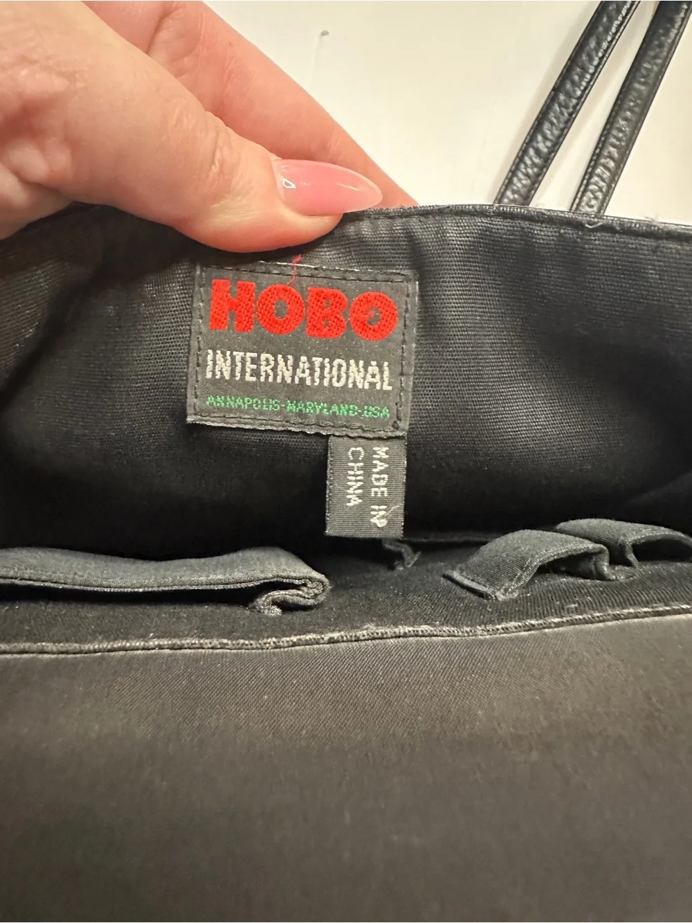 Vintage hobo international black leather cross body purse